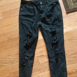 Large Distressed Skinny Jeans